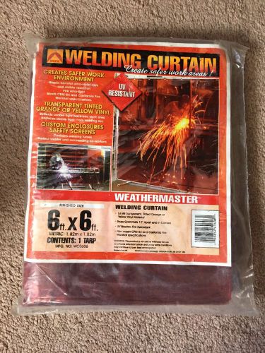 Welding curtain 6ft x 6ft 14 mil transparent tinted orange uv resistant vinyl for sale