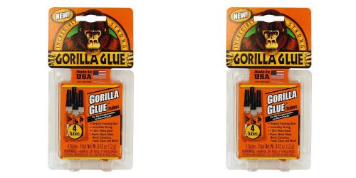 Gorilla Glue 771 Mini Tubes Single Use Tubes-4 Pack, 2-Pack, 8 Tubes In Total