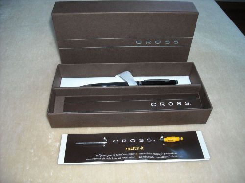 Cross Ball Point Pen Black Lacquer AT0482-2 New Box Switch It Pencil Converter