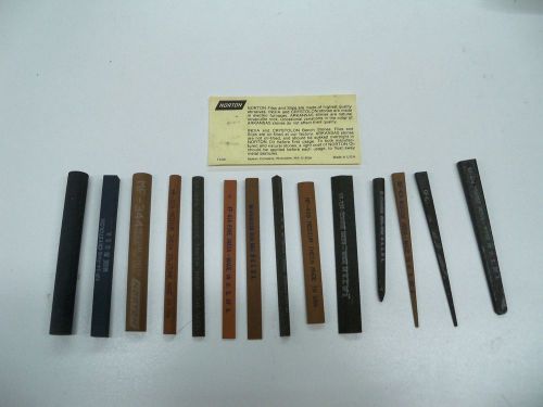 Norton india stones fourteen different shapes fin medium and course for sale