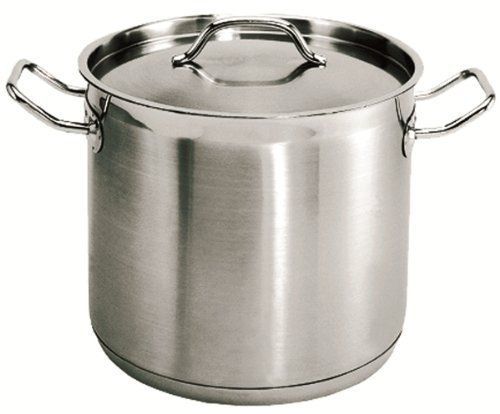16 Qt. Stainless Steel Stock Pot, Induction Ready 3-Ply Clad Base, w/Lid *NSF*