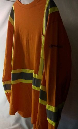 PIONEER NEW hi vis Cotton T-Shirt - Limited Wash Safety Orange Long Sleeve Sz3XL