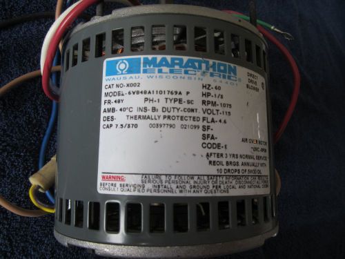 Marathon electric motor 1/3hp model 48a11o1769 cat no x002 for sale