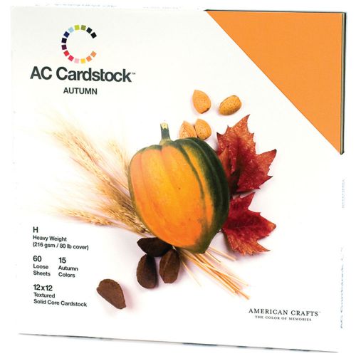 American crafts seasonal cardstock pack 12-in x 12-in 60/pkg autumn ac712p12-55 for sale