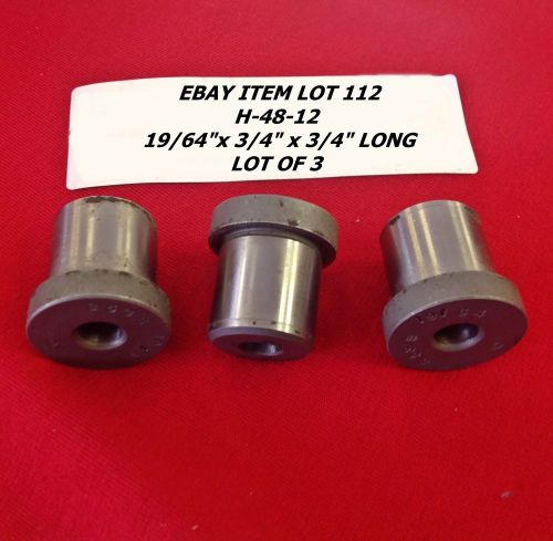 Acme h-48-12 head press fit shoulder drill bushings 19/64 x 3/4 x 3/4&#034;  lot of 3 for sale