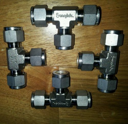 Swagelok SS-600-3 tee fitting lot of 4