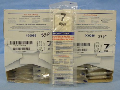 66 pkg/pr Ansell Micro-Touch Powdered Latex Surgical Gloves #5870