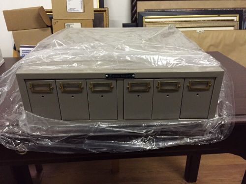 Fisher scientific microscope slide cabinet 6 drawer- dark beige for sale