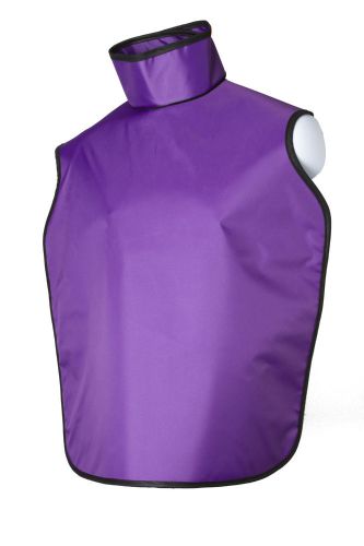 Dental radiation apron w/ collar and hanging loops lightweight adult purple for sale