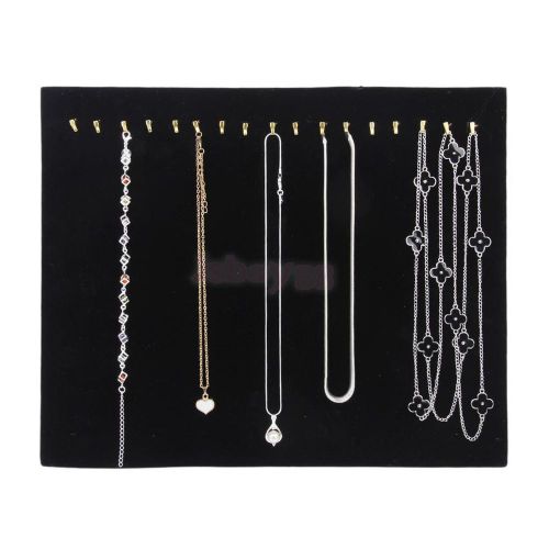 Blk velvet necklace chain jewelry display holder stand easel organizer rack for sale