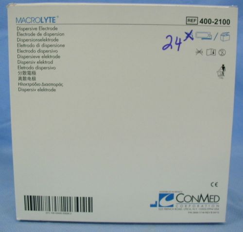24 conmed macrolyte single dispersive electrodes #400-2100 for sale
