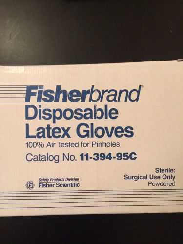 Fisherbrand Disposable Latex Gloves, Sterile, Surgical Use, Powdered, Size 6.5