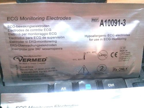 18-3-pk of 24mm Hypoallergenic ECG electrodes, by VERMED, Foil Sealed Exp 2/16