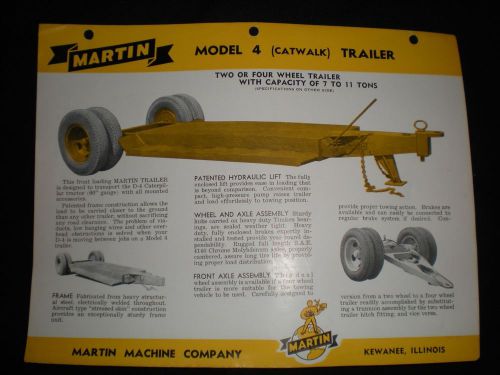 1948 MARTIN TRAILER brochure  Model 4 Catwalk trailer