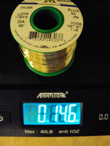 Lead free solder wire .020&#034; aim made in canada for sale