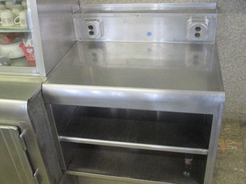 Stainless steel 37&#034; commercial counter top with 2 shelf