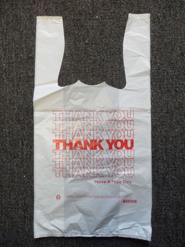 Small T-Shirt Thank You Grocery Shopping Bags 8&#034; x 4&#034; x 16&#034; 500 Or 1000