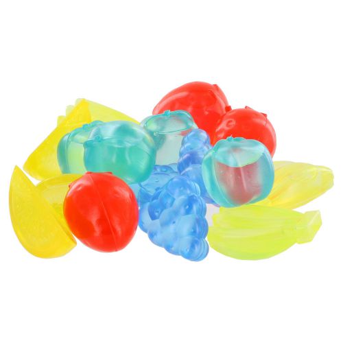 Regent Reuseable Plastic Ice Fruit Cubes for Drinks, Assorted Colors, 16/Pack