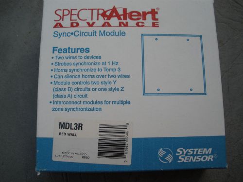 System Sensor SpectrAlert Advance Sync Circuit Module New MDL3R Red Wall 0092