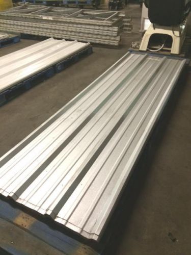 Lot of 37 rib steel metal roof panels 3&#039; x 10&#039; galv used on interior bldg walls for sale