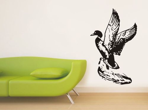 duck lands in the Water vinyl sticker decals drawing room, bedroom #99