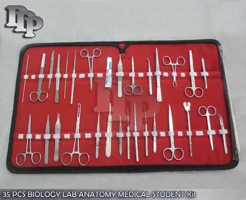 35 PCS BIOLOGY LAB ANATOMY MEDICAL STUDENT DISSECTING KIT + SCALPEL BLADES #24