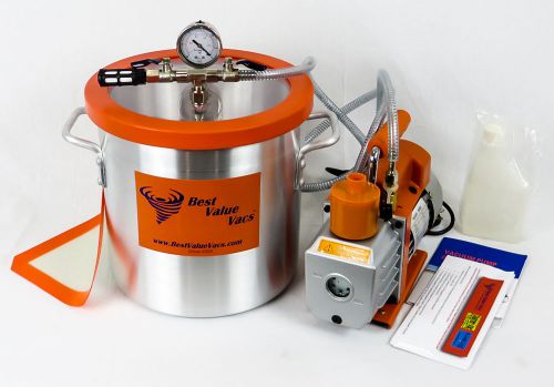 3 gallon vacuum chamber and 3 cfm single stage pump to degassing silicone for sale