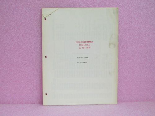 Moseley Manual 7000A X-Y Recorder Parts List