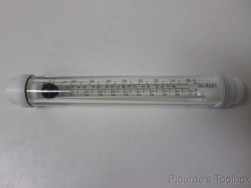 Used Gilmont Flowmeter Tube, 80 Li/Min Air, 2.0 Li/Min Water, GF-4000 Series