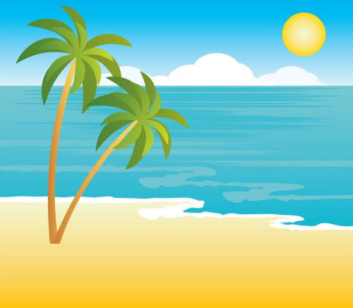 30 Personalized Return Address Beach Palm Trees Buy 3 get 1 free (bp61)