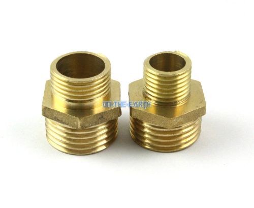 10 Brass Male 1/2&#034; To 3/8&#034; BSP Pipe Hex Reducing Nipple Fitting Hose Connector