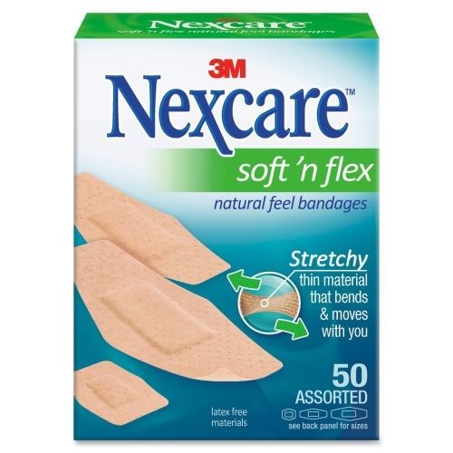 Nexcare Adhesive Bandage - 0.88&#034;x2.25&#034;, 0.13&#034;x3&#034; - 50/Pack - Beige - MMM43050