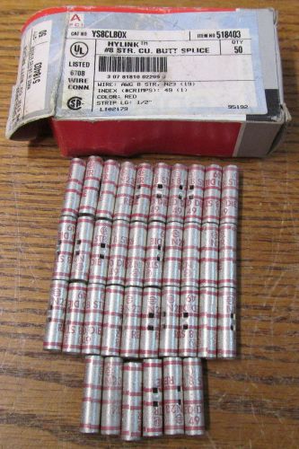 New nos lot of 36 burndy ys8clbox butt splice #8 str. cu. for sale