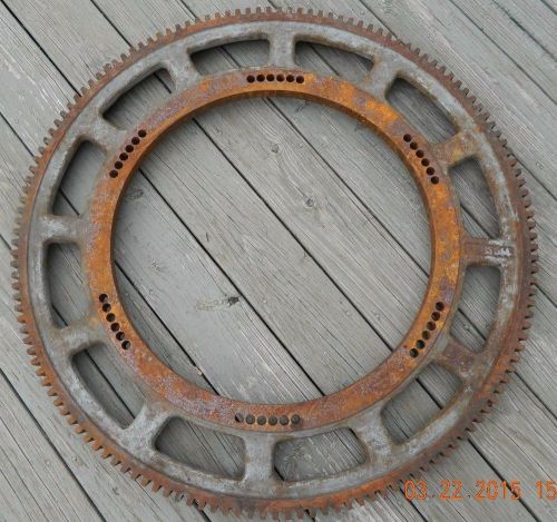 36&#034;+ antique primitive cast iron machine gear wheel industrial factory steampunk for sale