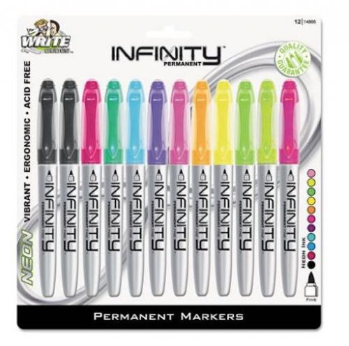 Board Dudes Infinity 14866 Neon Permanent Markers, Fine, 12/Pk ~ Free Shipping