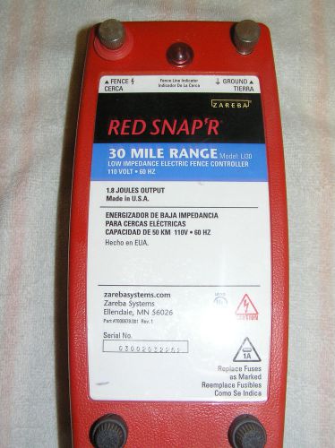 ZAREBA RED SNAP&#039;R ELECTRIC FENCE CONTROLLER  30 MILE RANGE  110 V0LT 60hz