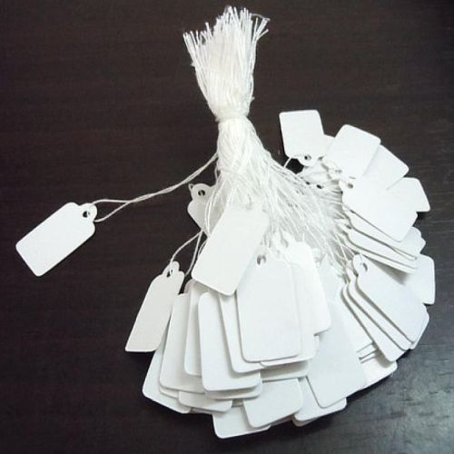 500pcs DIY Jewelry Price Tags Rectangle White 23x13mm Label Information Card