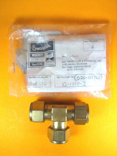 Swagelok crawford -  b-1010-3 -  brass union tee, 5/8&#034; (lot of 2) for sale