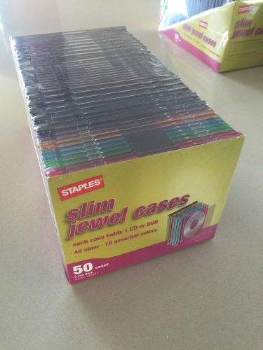 Staples 5mm Slim CD DVD Jewel Cases, 50/Pack Item: 445567 Model: 10378-CC