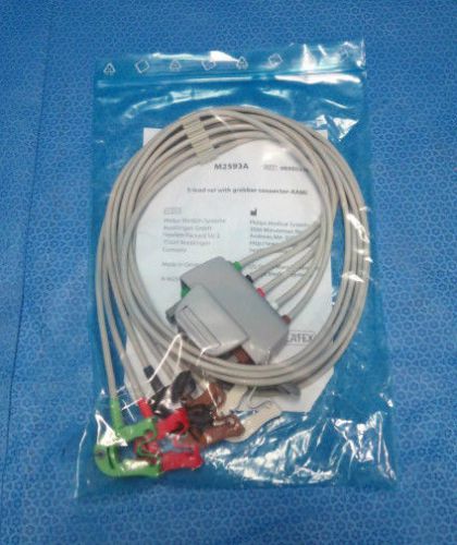 Philips M2593A 5-Lead ECG set with grabber connector-AAMI Ref. 989803106341-
							
							show original title