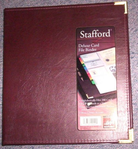 Stafford by Hazel Business Card Binder,Maroon,#65361-Executive reference for 200