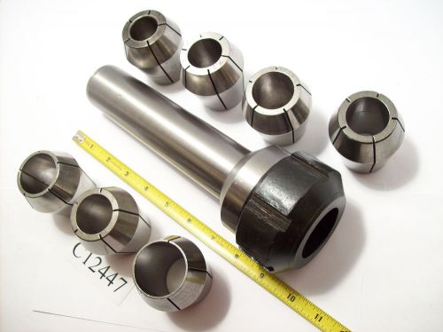 Xz collet extension with 1-3/4&#034; diameter shank and (7) xz collets lot c12447 for sale