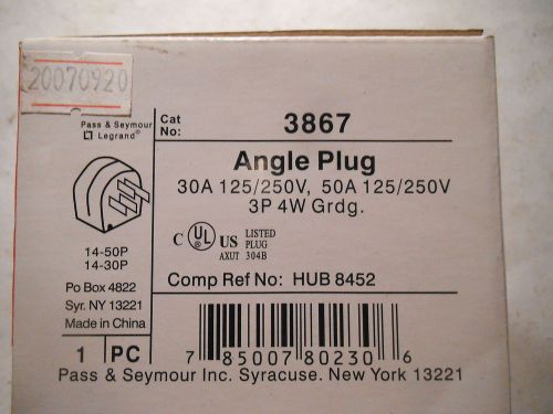 PASS &amp; SEYMOUR LEGRAND ANGLE PLUG 3867  - NEW