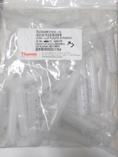 NEW THERMO S7510-10 NATIONAL TARGET ALL-PLASTIC DISPOSABLE SYRINGE 10ML QTY/47