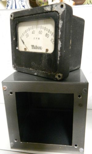 Used Metron Tachometer Instrument in Metal Case Vintage