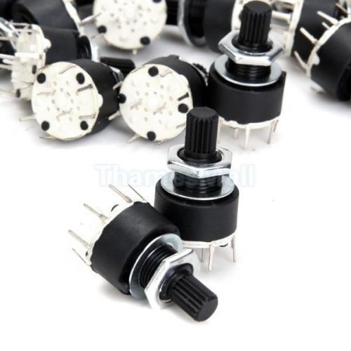 20pcs 2P4T Rotary Switch Max Rated Power DC 60V 0.3A Resistance 100-500 ohm Hi-Q