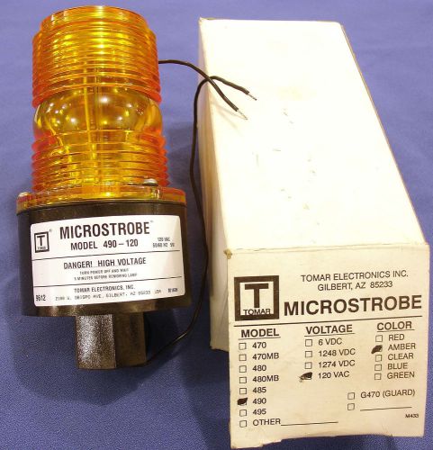 Tomar 490s-120 microstrobe strobe light beacon safety amber lamp 120v-ac b344388 for sale