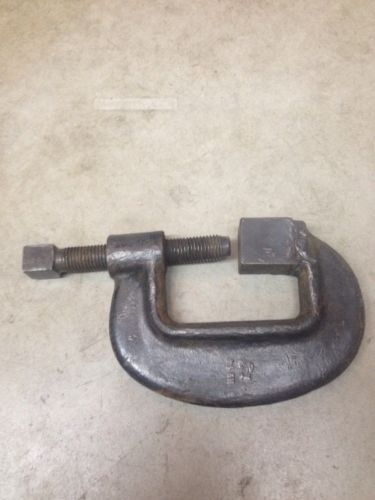 VINTAGE ARMSTRONG No.14 HEAVY DUTY C-CLAMP~ 4-1/2&#034; CAPACITY(modified) USA