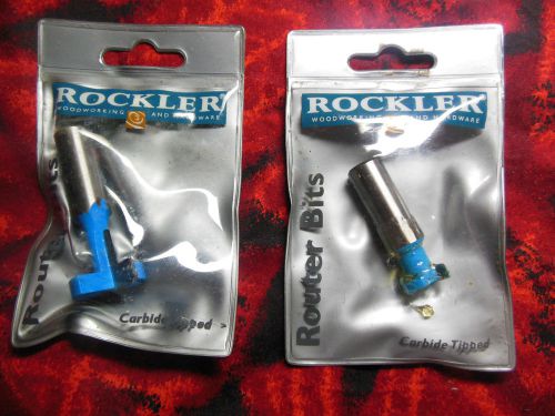 Lot of 2 rockler woodworking hardware router bits t-slot shank+slotwall cuttert for sale