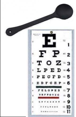 OCC-SNW Set - OCCLUDER + Wall Snellen Eye Exam Vision Test Chart 22&#034; x 11&#034;